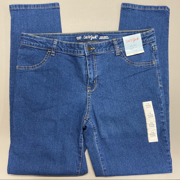 Cat & Jack Denim Jeans Straight Adjustable Waist - Picture 3 of 6